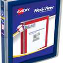 Avery Flexi-View 3 Ring Binder, 1 Inch Round Rings, 1 Navy Blue Binder (17685)