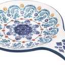 Bico Blue Talavera Spoon Rest for Stove Top, Ceramic Spoon Holder for Kitchen Counter, Easy to Clean Coffee Spoon Rest Dishwasher Safe, Kitchen Cooking Utensil Rest for Ladles Spatula