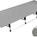 MARCHWAY Lightweight Folding Tent Camping Cot Bed with Lever Lock, Easy Setup Portable Compact for Outdoor Travel, Hunting, Hiking, Motorcycling, Support 330Lbs (Grey)