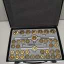 86-Piece Master Tap and Hex Die Set, Premium Titanium Coating | SAE Size #4 to 5/8, Metric Size M3 to M16 | For All Coarse, Fine, Pipe Threads | Complete with Holders, Stocks, Gauges and Metal Case