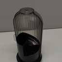 JEESA Toothbrush Holder Organizer, with Drainage Holes, with Dustproof Cover, 360 Rotating, 3 Slots, for Bathroom Countertop, Black