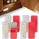 Magnetic Cabinet Door Catch, 4 Pack Ultra Thin Cabinet Magnetic Catch, Strong Adhesive, Stainless Steel Heavy-Duty Closure for Kitchen Cupboard Drawer, Cabinet Door Magnets