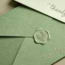 UNIQOOO Wax Seal Stickers - Eucalyptus Wedding Invitation Envelope Seal Stickers, 50 Pcs Self- Adhesive Sage Green Stickers, Perfect for Invitation, Christmas, Gift Wrapping