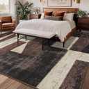 Modern Geometric Patchwork Rugs for Living Room, Soft Large 10x14 Area Rug