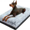 KISYYO Premium Washable Orthopedic Dog Bed 35" Extra Large Crate Mat with Non-Slip Base, Plush Support for Pets Up to 65 lbs, Grey