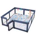 Baby Playpen,Extra Large Playpen for Babies and Toddlers, Sturdy Play Pen Play Yard with Safety Gate,79x59Baby Play Pen(Cationic Navy Blue)