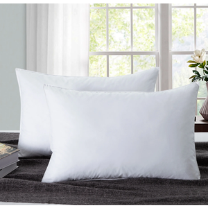 2 Pack Feather Microfiber Pillows Medium Firm for Back and Side Sleepers, Queen