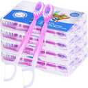 36 Pack Mini Disposable Toothbrushes  5-in-1 Prepasted Travel Toothbrush with Toothpaste Floss & Pick for Hotel Camping Flight Car Guest Use  9ct per Portable Case Essentials for Women Men Kids (36 Pack Cherry Blossom Flavor)