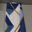 TWLSNCD Small Stall No Hook Shower Curtain with Snap in Liner, Abstract Geometric Shower Curtains and Liner Set for Bathroom, Hotel Bath Curtain with Mesh Window, Waterproof Washable, Blue 36" x 74"