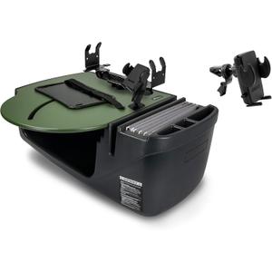 AutoExec Roadmaster Car Desk and Portable Workstation with Phone Mount, Printer Stand and Phone Vent Clip, Army Green