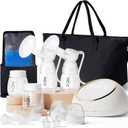 NCVI Electric Breast Pump F1, VibesFlow Micro-Vibration with Hospital-Grade Suction for More Comfort & Flow, Independently Adjustable Suction & Rhythm, Breastfeeding Kit with Storage & Cooler Bags