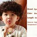 Sywwlov Brown Short Curly Wavy Wigs for Kids Child Costume Cosplay Wig Hair Adjustable Synthetic Heat Resistant (Brown)