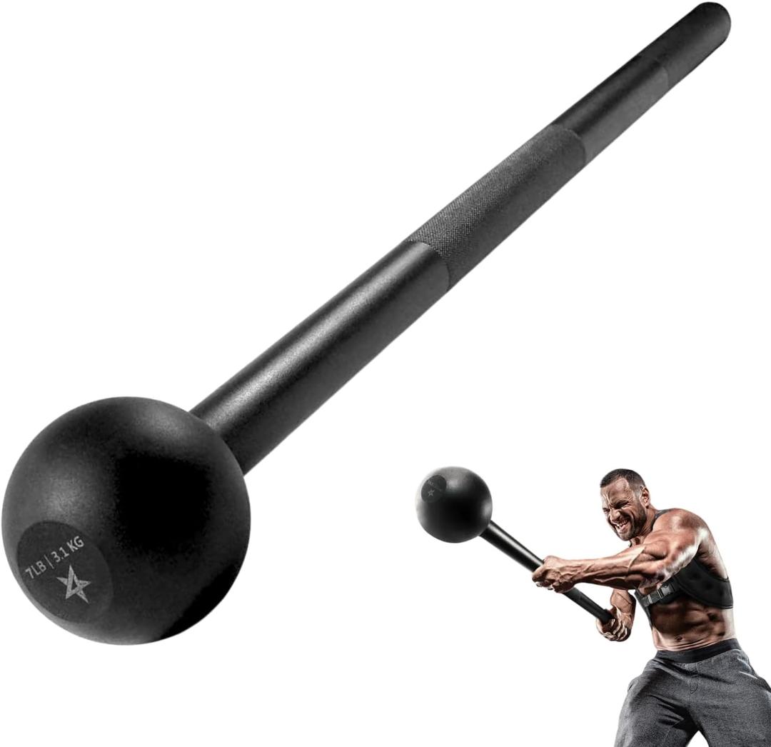 Yes4All Steel Mace Bell for Strength Training, Support Full Body, Muscles, Shoulder, Grips & Forearms Workouts, Stretching 5, 7, 10, 15, 20, 25, 30 LB For Woman & Man