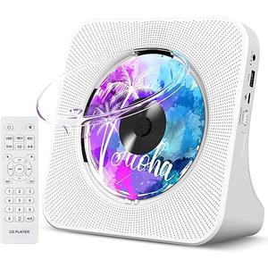 Gueray Portable CD Player with Bluetooth, Desktop CD Music Players for Home Builtin Double HiFi Sound Speakers, Support AUX&USB FM Radio Cool Men's Christmas Birthday Gifts,Gifts for Music Lovers