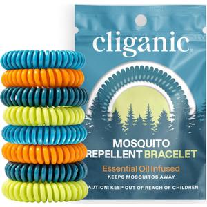 Cliganic 20 Pack Mosquito Repellent Bracelets, DEET-Free Bands, Individually Wrapped (Packaging May Vary)