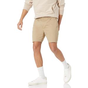 Amazon Essentials Men's Straight-Fit 7" Inseam Stretch 5-Pocket Shorts (31, Khaki Brown)