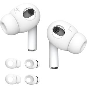 DamonLight 2 Pairs AirPods 3 Ear Tips Grip Silicone Earbuds Cover [Added Storage Pouch][US Patent Registered] Compatible with Apple AirPods 3rd Generation (White)