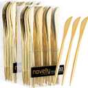 Novelty Modern Flatware, Cutlery, Disposable Plastic Knives Luxury Gold 64 Count
