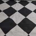 Beeiva Checkered Print Runners for Hallways 2.5x8, Ultra Thin Black Kitchen Runners Non Skid Washable 8 ft, Modern Diamond Stain Resistant Low Pile Carpet for Bathroom Entryway Bedroom Laundry (Blcak)