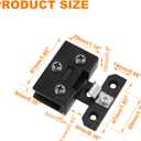 AWEN 4Pcs Glass Doors Hinge Cupboard Showcase Wine Cabinet Clamp Ambry Gate Hinges Replacement Parts, Black
