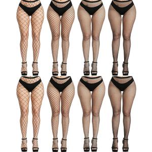 Buauty Black Fishnet Stockings For Women, Thigh Hight Fishnet Tights, Ladies Fish Net Tights Plus Size One Size Fit All