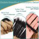 Viovian 0.6cm Dread Extensions Human Hair 14 Inch 60 Strands Ombre Loc Extensions Human Hair Dreadlock Extensions for Men Color 1b/27