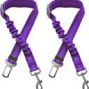 2 Dog Car Harness Seatbelt Seat Belt Leash Travel Accessories Bungee Anti Shock Pet Cat Adjustable Lead Clip Safety Seats Belts Purple