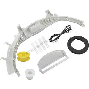 WE49X20697 Dryer Bearing Kit Compatible with GE Contains WE3M26 Top Bearing WE9M30 Felt WE12M29 Belt WE1M1067 Slides WE1M504 Slides WE12X83 Pulley Idler WE3X75 Support Bearing WE18X25100 Lint Screen