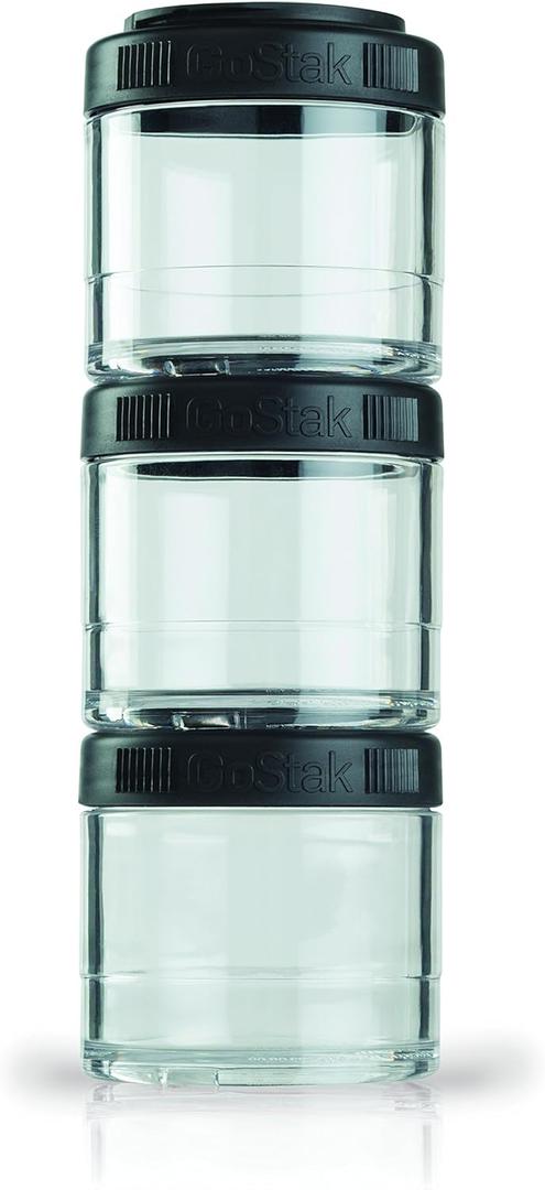 BlenderBottle GoStak Twist n' Lock Storage Jars, 150cc 2-Pak, White (100cc (Pack of 3), Black) BlenderBottle GoStak Twist n' Lock Storage Jars, 150cc 2-Pak, White (100cc (Pack of 3), Black)