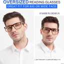 MARE AZZURO Oversized Square Reading Glasses Men Large Readers Big Face 1.00 1.25 1.50 1.75 2.00 2.25 2.50 2.75 3.00 3.50 4.00 5.00 6.00 (Tortoise, 250)
