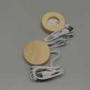 LED Light Wood Display Stand Base for 3D Crystal Glass Art,Room Decoration and Holiday Casual Atmosphere Ornament Lamp- 2.4 Inch Round Illuminated Holder (2PCS)