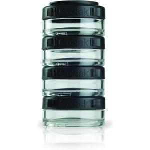 BlenderBottle GoStak Twist n' Lock Storage Jars, 40cc 4-Pak, Black