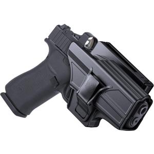TEGE Polymer OWB Holster Compatible with Glock 43, Tactical Index Finger Release Paddle Belt Holster, 60 Adjustable Cant Open Carry, Right-Handed, Black