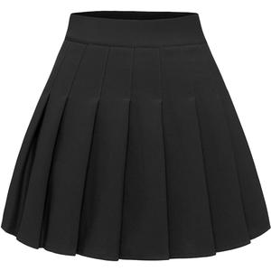 Pleated Skirts for Women High Waist Mini Tennis Skater Skirt Casual Basic Skirts Cheerleader (XX-Large, Black)