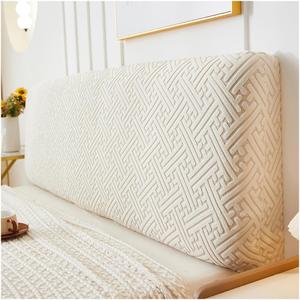 Stretch Bed Headboard Cover Full Queen King Size, Dustproof Bed Head Protector Cover, Washable Jacquard Headboard Slipcover for Bedroom Decor (Beige, 70.8in/1.8m)