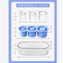 Ice Mold for Stanley Cup 30/40 Oz - Easy Fill and Release Without Touching Ice, Silicone Ice Cube Tray with Clear Lid and Bin for Freezer, Whiskey, Cocktail (Blue)