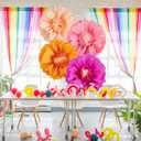 SUNBEAUTY Large Paper Flowers Decorations 4PCS 20'' Pink Orange Giant Paper Flowers Large Crepe Tissue Flower Decorations for Girls Women Birthday Baby Shower Spring Summer Wedding Wall Decor