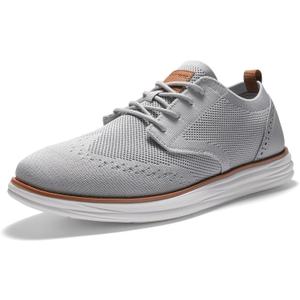Bruno Marc Men's KnitFlex Craft Mesh Oxfords Sneakers Casual Dress Lace-Up Lightweight Walking Shoes, Size 9, Grey, SBOX2406M