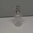 14 Oz Refillable Glass Soap Dispenser with Rust Proof Stainless Steel Pump, for Dispense Hand soap, Body wash, Lotion (Clear)