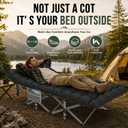 ZENPETIO 32in XXL Folding Camping Cot for Adults with Mattress, 900LBS Heavy Duty Portable Camp Bed, Oversized Foldable Sleeping Cot for Camping, Travel, Office (Gray Cot + Black Mattress), 32IN – XXL Wide Comfort