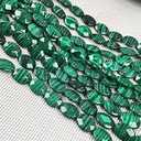 Natural Stone Beads Oval Faceted Beading Malachite Stone Scattered Charms for Jewelry Making DIY Necklace Bracelet Accessories 12x16mm 7.9 inch (2 Strands)