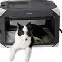 Lesure Collapsible Dog Crate - Portable Travel Kennel for Large Dog, 4-Door Pet Crate with Mesh Windows, Indoor & Outdoor, Charcoal Gray (36.0"L x 25.0"W x 25.0"H)