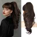 18" Pony Tails Hair Extensions Clip On Ponytails for Women Claw Clip In Ponytail Hair Extensions Curly Hair Ponytail Extension for a Bouncy Look, Great for Day to Night Style Transformation