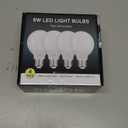 G25 LED Light Bulb, Round Vanity Light Bulbs for Bathroom, 40W LED Equivalent, Daylight White 5000K, Globe Light Bulbs E26 Base, 600LM, Non-Dimmable, 4-Pack