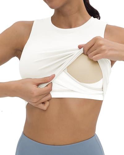 V VOCNI Nursing Tank Tops for Breastfeeding Crew Neck Sleeveless Maternity Tank Tops Sports Bras Workout Pregnancy Crop Tops XXL