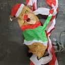 Joliyoou 10FT Christmas Inflatable Decorations, Giant Lighted Ladder Blowups Climbed with Reindeer, Santa, Snowman, C7 String Lights for Xmas Winter Holiday Roofs Trees Balconies Decor