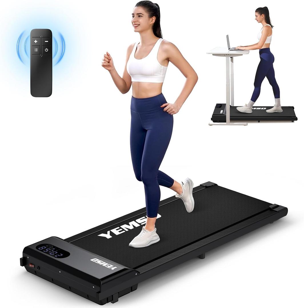 Walking Pad, Under Desk Treadmill for Home and Office, 330 Lbs Capacity, 3 in 1 Portable Treadmill with Remote Control, Classic Black
