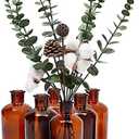 Farmlyn Creek 6 Pack Small Glass Vases for Centerpieces, Amber 7.5 oz Propagation Jars for Flowers, Table Centerpieces, Apothecary, Home Decor (2.8 x 5 in)