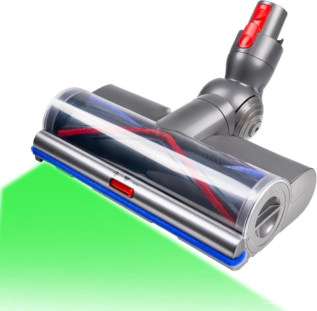 Replacement Vacuum Head Compatible with Dyson V7, V8, Cyclone V10, V11, V15 Cordless Vacuum Cleaners, Adjustable Suction Replacement Head with LED Green Light for Carpets, Rugs, Hardwood Floor