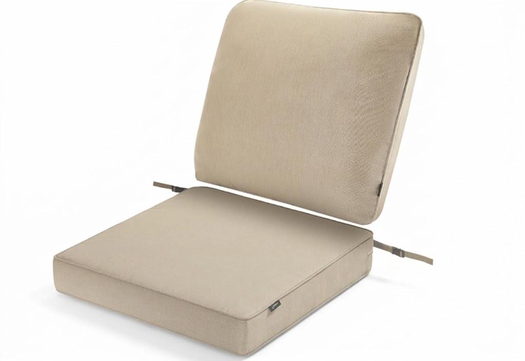 SUNROX Outdoor Chair Cushions Waterproof & FadeShield Patio Furniture Cushions, All-Weather Quick-dry Deep Seat Cushions with DryMesh Drainage Replacement Cushion for Sofa 24x24 Inch Color: Husk Birch